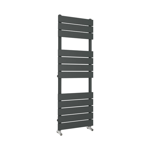 Topoint 1200 x 450 mm Anthracite Flat Panel Heated Towel Rail Bathroom Ladder Radiator